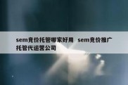 sem竞价托管哪家好用  sem竞价推广托管代运营公司