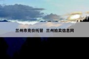 兰州市竞价托管  兰州拍卖信息网