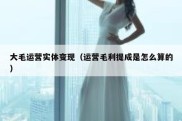 大毛运营实体变现（运营毛利提成是怎么算的）