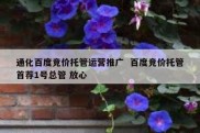通化百度竞价托管运营推广  百度竞价托管首荐1号总管 放心