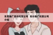 东莞推广竞价托管公司  竞价推广托管公司介绍