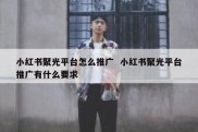 小红书聚光平台怎么推广  小红书聚光平台推广有什么要求
