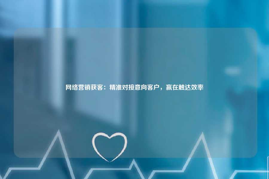 网络营销获客:精准对接意向客户,赢在触达效率
