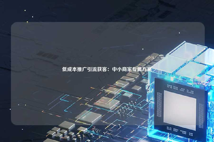 低成本推广引流获客：中小商家专属方案