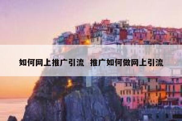 如何网上推广引流  推广如何做网上引流