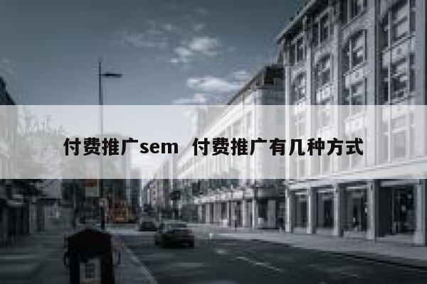 付费推广sem  付费推广有几种方式