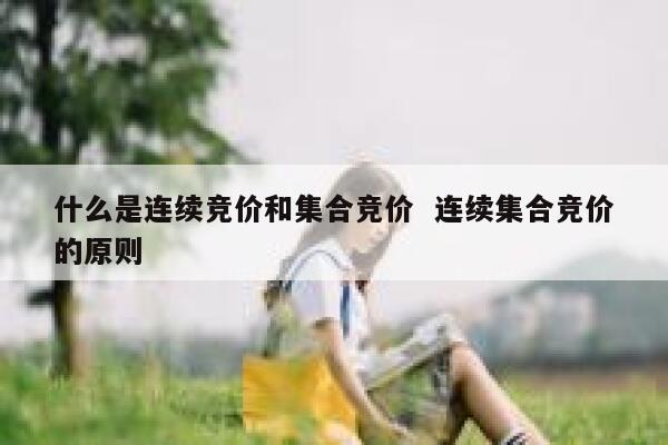 什么是连续竞价和集合竞价  连续集合竞价的原则