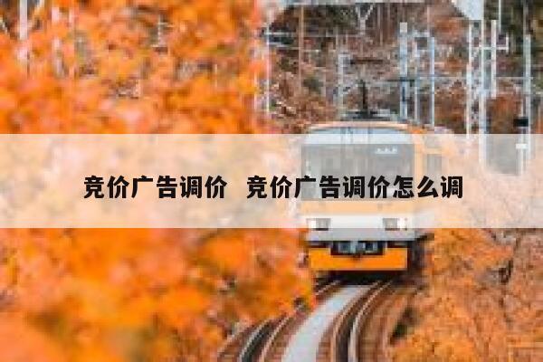 竞价广告调价  竞价广告调价怎么调