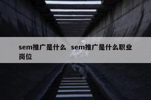 sem推广是什么  sem推广是什么职业岗位
