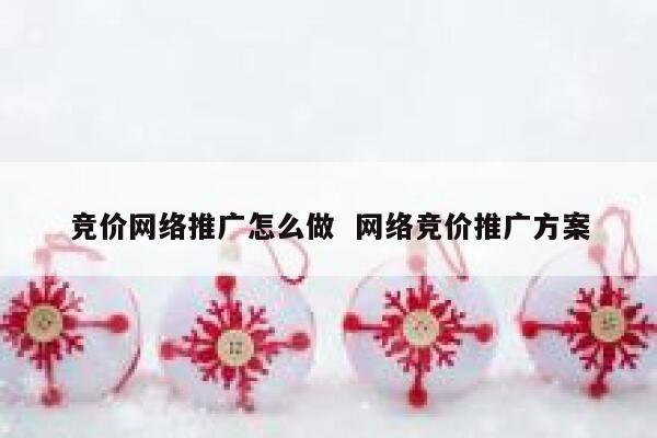 竞价网络推广怎么做  网络竞价推广方案