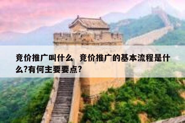 竞价推广叫什么  竞价推广的基本流程是什么?有何主要要点?