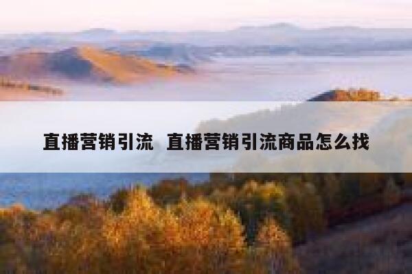 直播营销引流  直播营销引流商品怎么找
