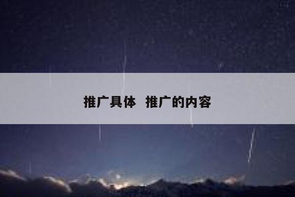 推广具体  推广的内容
