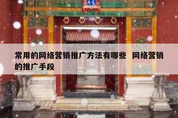 常用的网络营销推广方法有哪些  网络营销的推广手段