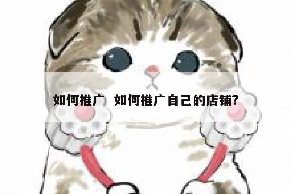 如何推广  如何推广自己的店铺?