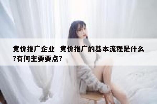 竞价推广企业  竞价推广的基本流程是什么?有何主要要点?