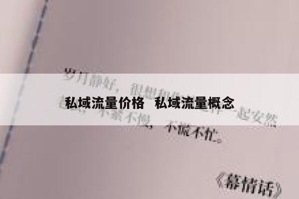 私域流量价格  私域流量概念