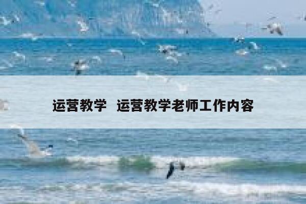 运营教学 运营教学老师工作内容
