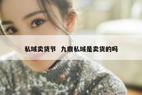 私域卖货节  九鼎私域是卖货的吗