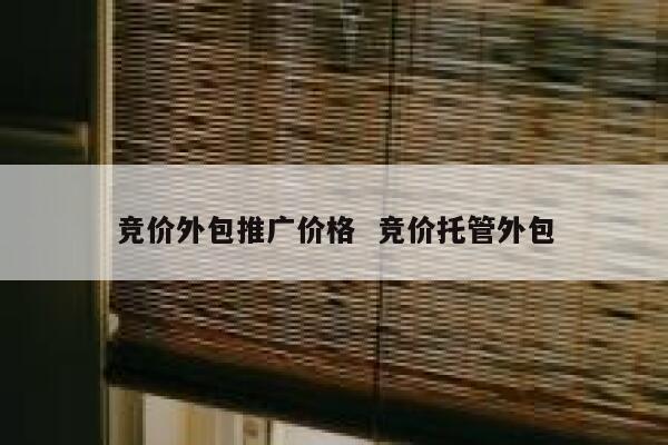竞价外包推广价格  竞价托管外包