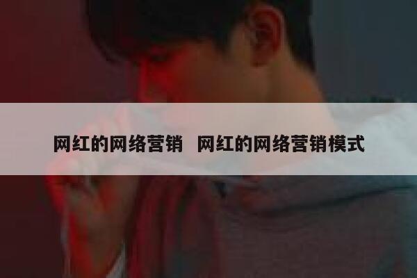 网红的网络营销  网红的网络营销模式