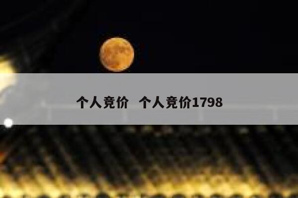 个人竞价  个人竞价1798