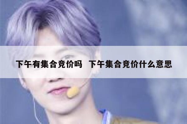 下午有集合竞价吗  下午集合竞价什么意思 第1张