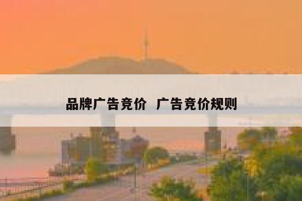 品牌广告竞价  广告竞价规则