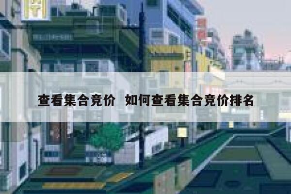 查看集合竞价  如何查看集合竞价排名