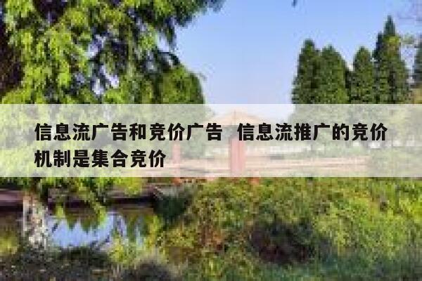 信息流广告和竞价广告  信息流推广的竞价机制是集合竞价
