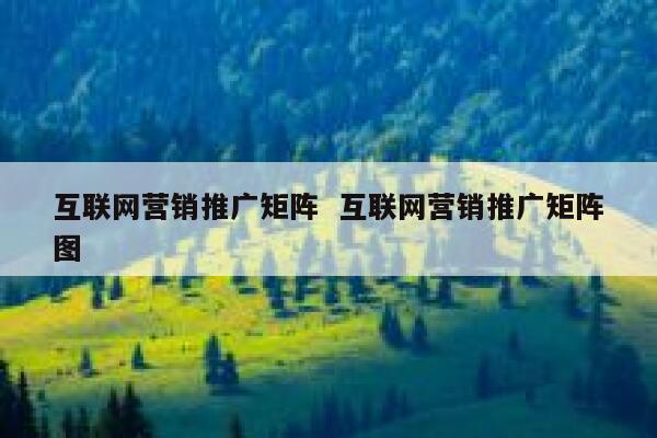 互联网营销推广矩阵  互联网营销推广矩阵图