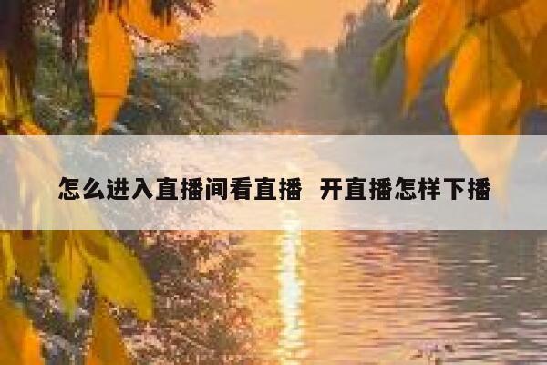 怎么进入直播间看直播  开直播怎样下播