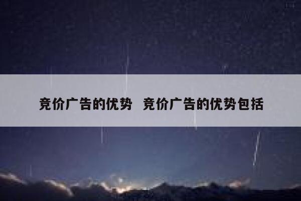 竞价广告的优势  竞价广告的优势包括
