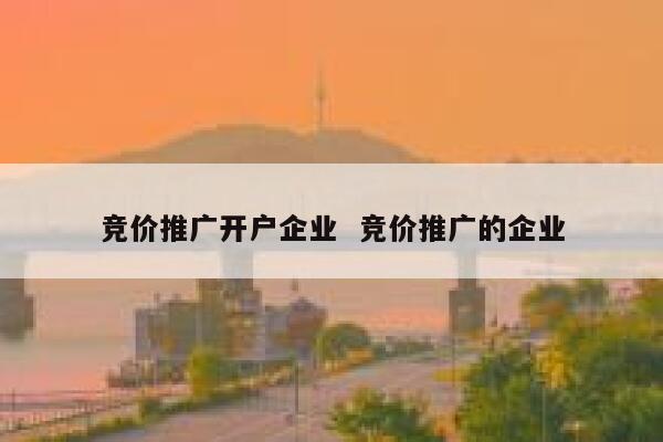 竞价推广开户企业  竞价推广的企业 第1张