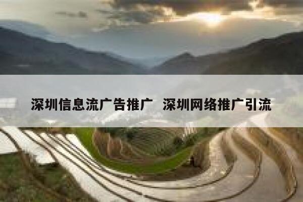 深圳信息流广告推广  深圳网络推广引流