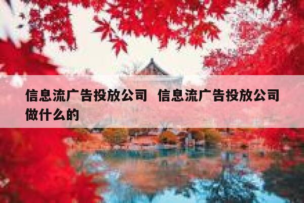 信息流广告投放公司  信息流广告投放公司做什么的 第1张
