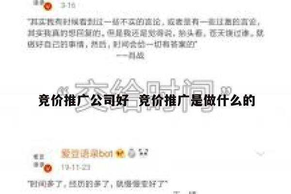 竞价推广公司好  竞价推广是做什么的