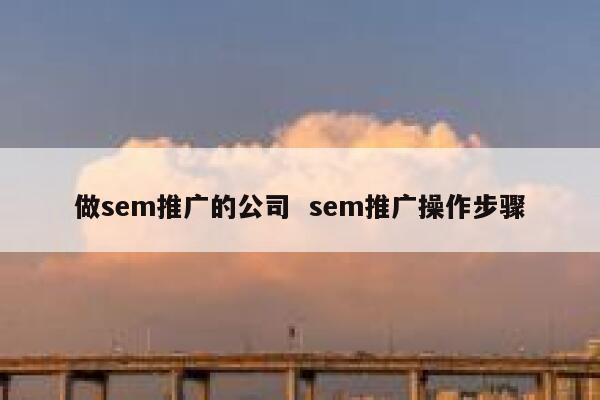 做sem推广的公司  sem推广操作步骤 第1张