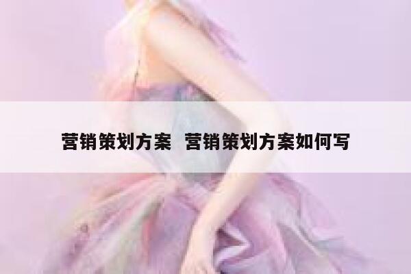营销策划方案  营销策划方案如何写