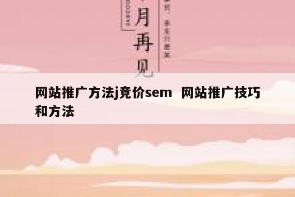 网站推广方法j竞价sem  网站推广技巧和方法 第1张