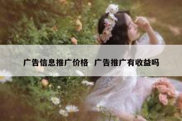 广告信息推广价格  广告推广有收益吗