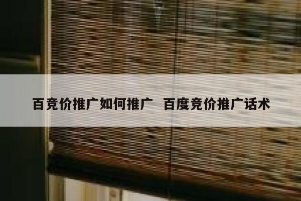 百竞价推广如何推广  百度竞价推广话术