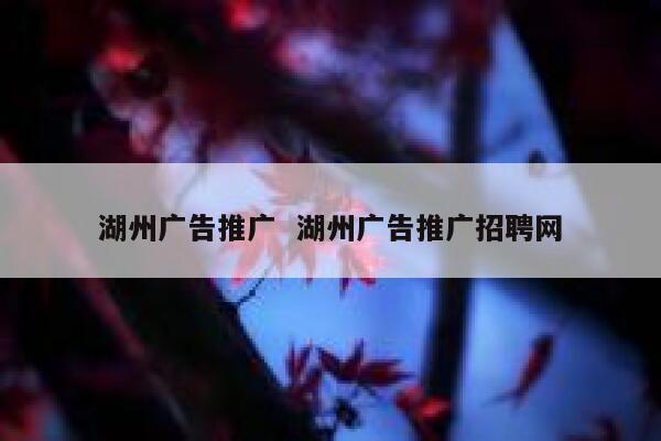 湖州广告推广  湖州广告推广招聘网