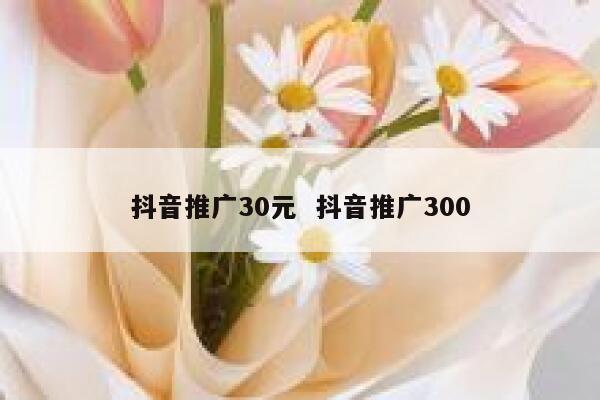 抖音推广30元  抖音推广300