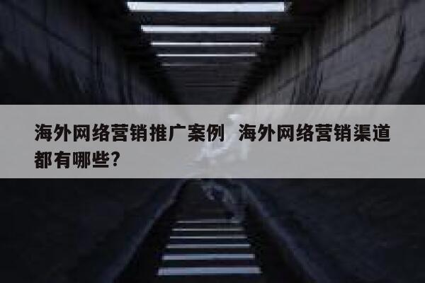 海外网络营销推广案例  海外网络营销渠道都有哪些?