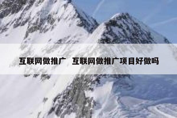 互联网做推广  互联网做推广项目好做吗