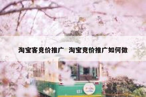 淘宝客竞价推广  淘宝竞价推广如何做