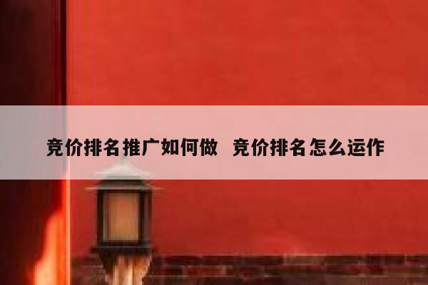 竞价排名推广如何做  竞价排名怎么运作