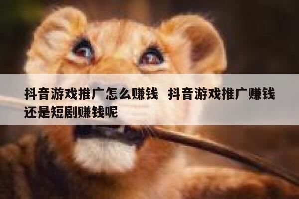 抖音游戏推广怎么赚钱  抖音游戏推广赚钱还是短剧赚钱呢
