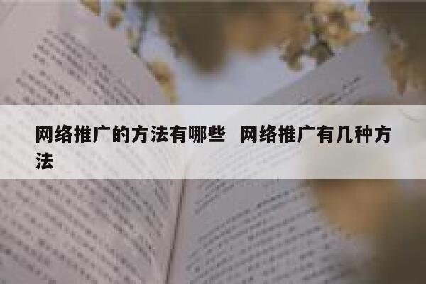 网络推广的方法有哪些  网络推广有几种方法 第1张